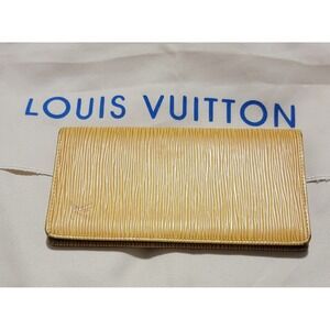 Louis Vuitton Yellow Epi Leather Yen Long Wallet Purple Interior Made in Spain